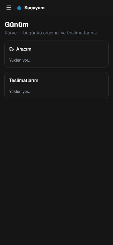 Sucuyum kurye Günüm ekranının mobil görünümü